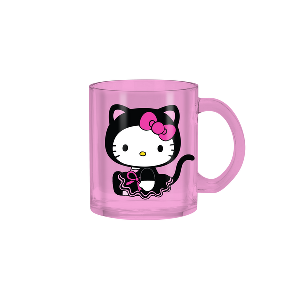 HELLO KITTY HALLOWEEN BLACK CAT 17.5oz Glass Coffee Mug