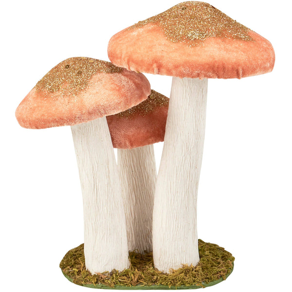 Mushroom Trio Sitter-Velvet Pink and Gold