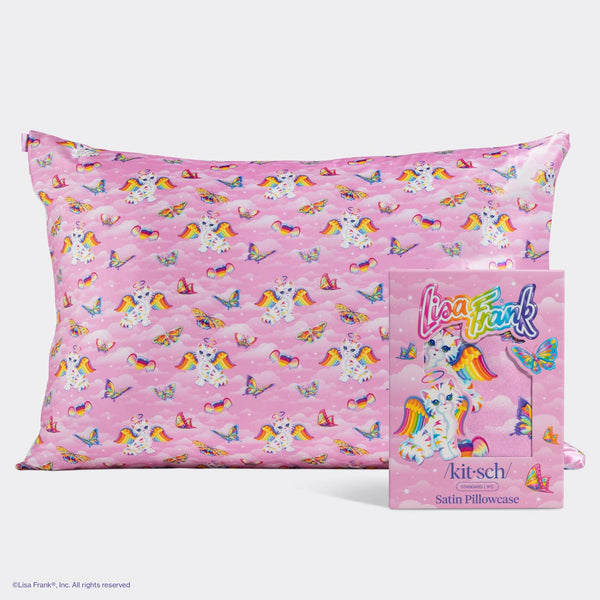 KITSCH - Lisa Frank x Kitsch Standard Satin Pillowcase - Angel Kitty™