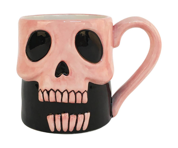 PINK SKULL FIG MUG-Blue Sky Clayworks