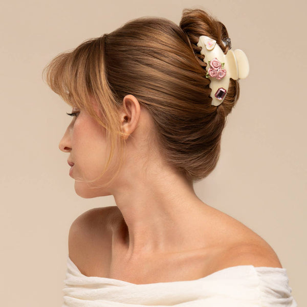 KITSCH - KitschPop™️Curved Claw Clip 7pc Set Vintage- Pearlized Cream