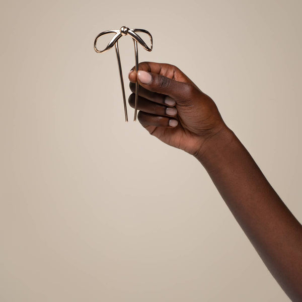 KITSCH - Mini Metal Bow French Hair Pin - Gold