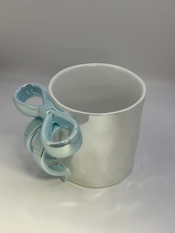 Ceramic Coquette Iridescent Bow Mug
