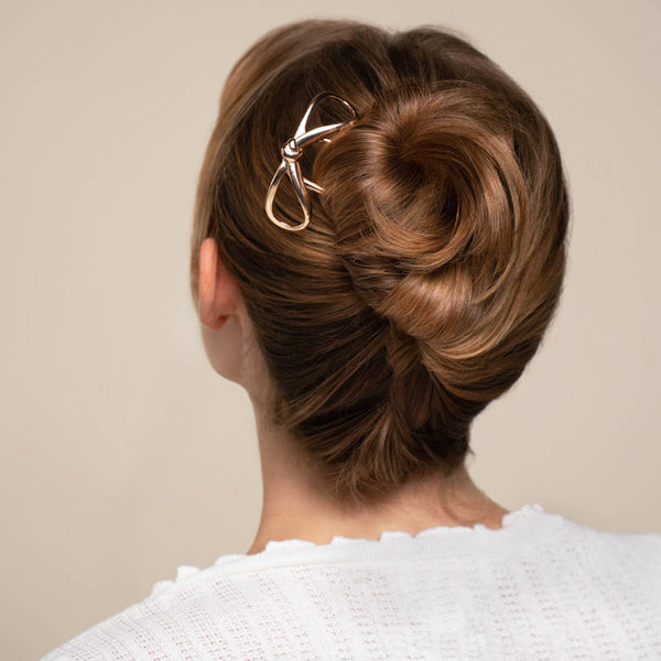 KITSCH - Mini Metal Bow French Hair Pin - Gold