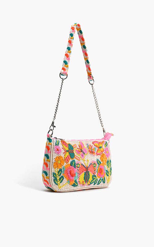 Rainbow Wings Floral Handmade Shoulder Bag