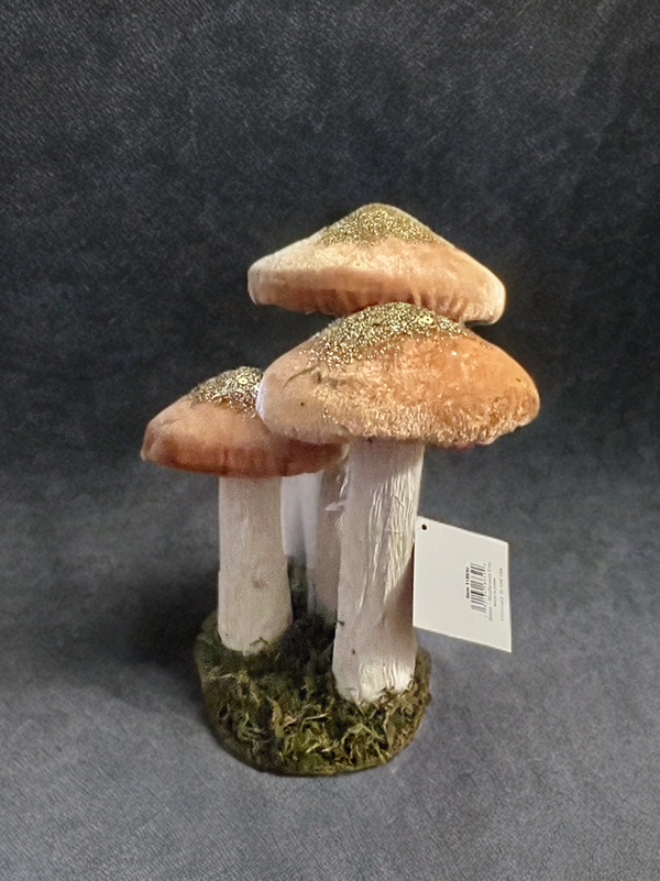 Mushroom Trio Sitter-Velvet Pink and Gold