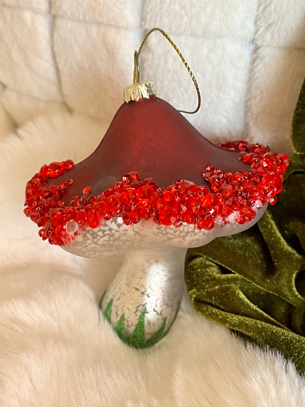 Mushroom Ornament-Mercury Glass