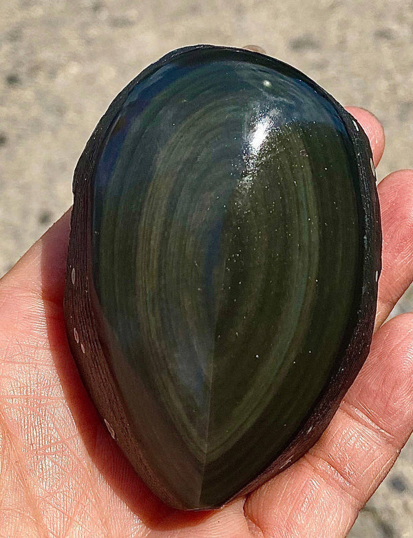 Natural Rainbow Obsidian Half Polish Free Form
