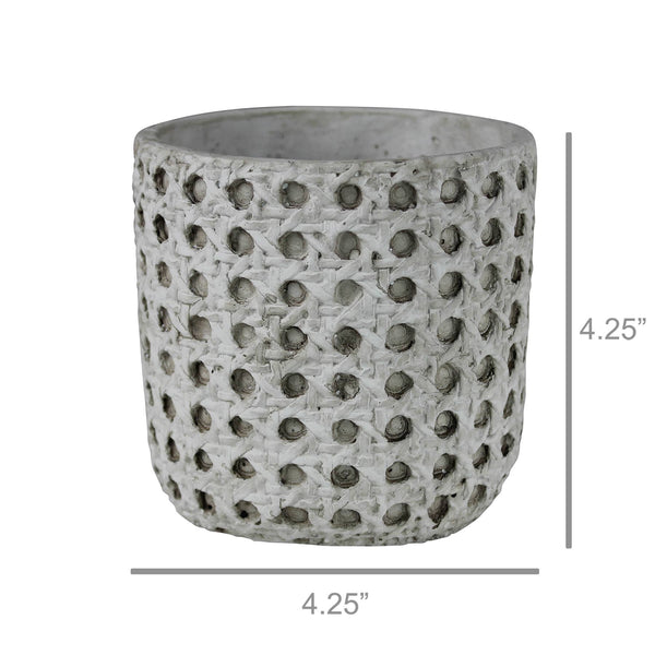 HomArt - Cachepot, Cement - Cane Weave