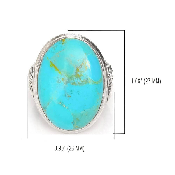 Tiramisu - Blue Mohave Turquoise 925 Sterling Silver Solitaire Ring