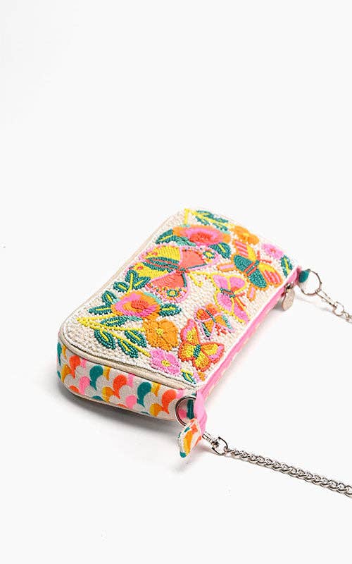 Rainbow Wings Floral Handmade Shoulder Bag