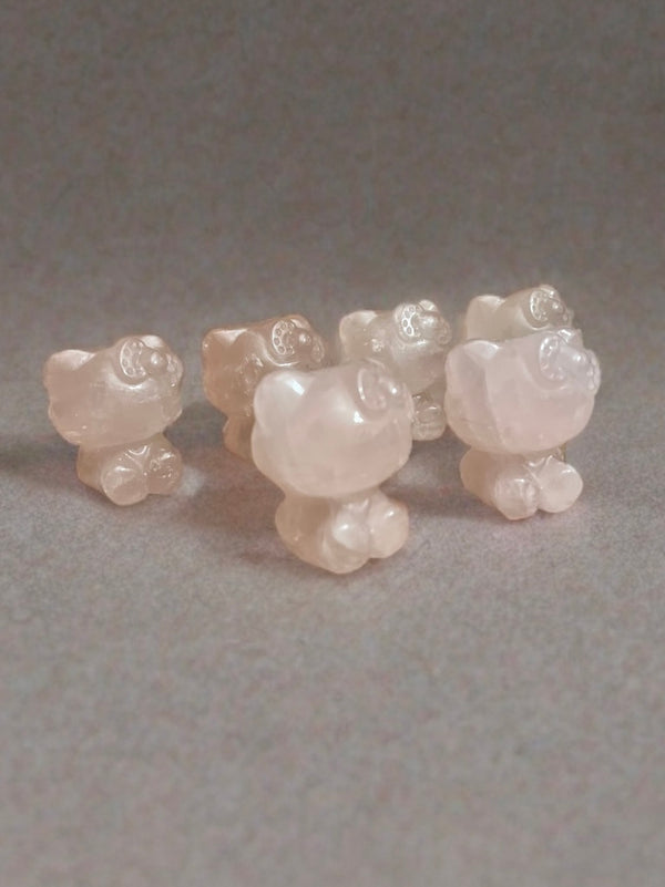 Hello Kitty-Natural Rose Quartz Crystal