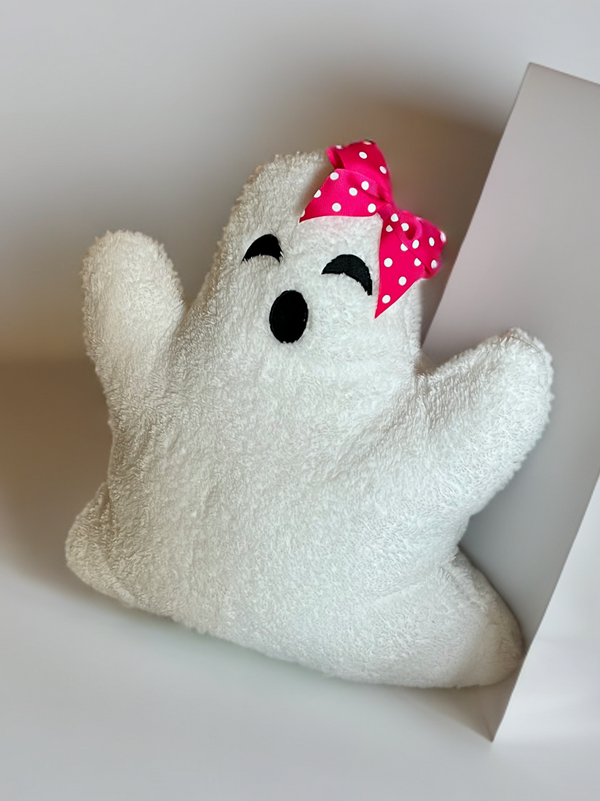 Ghost Plush Pillows-w/ Removable Bow Pin