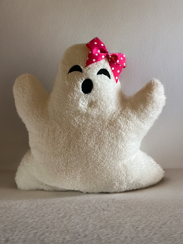 Ghost Plush Pillows-w/ Removable Bow Pin