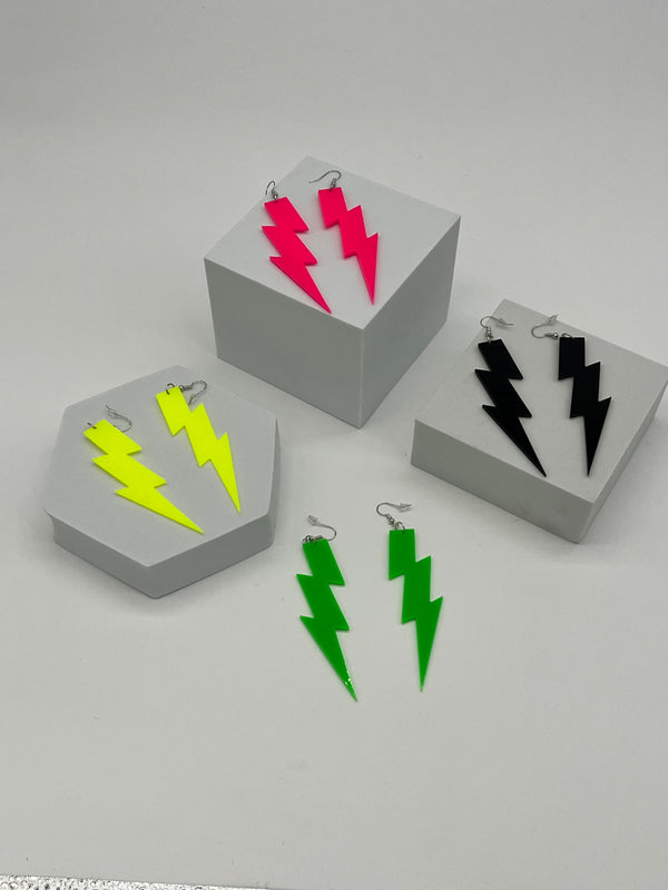 80’s Retro Lightening Bolt Earrings