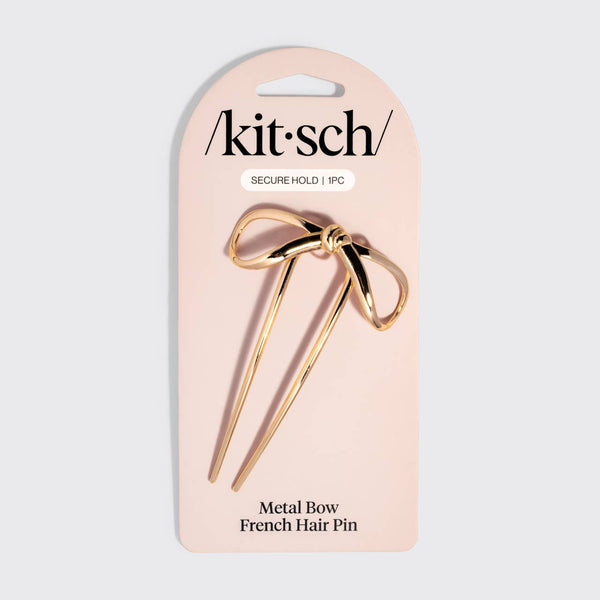 KITSCH - Mini Metal Bow French Hair Pin - Gold