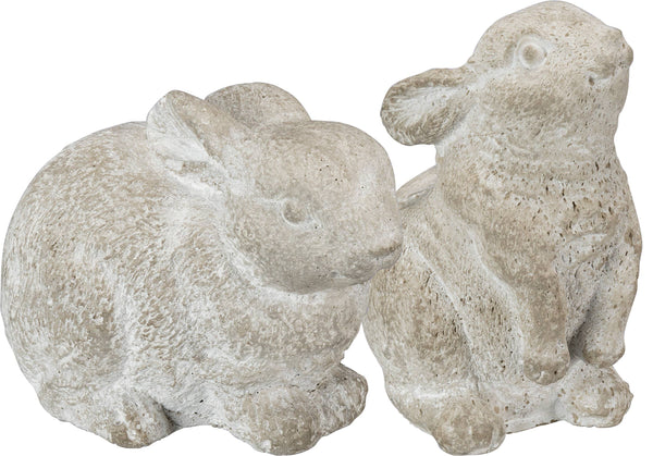 Cement Bunny Figurine Set