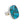 Turquoise ring with gold inclusions on a white background