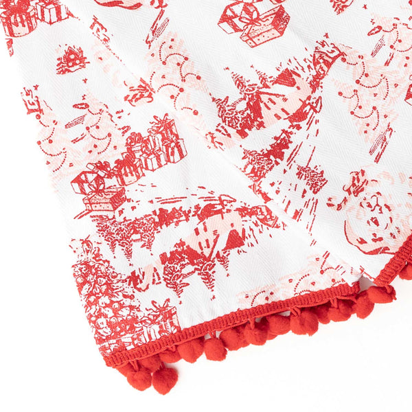 8 Oak Lane - Santa Toile Tassel Kitchen Towel Set