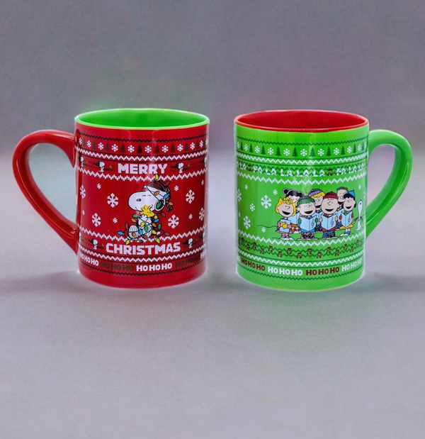 Peanuts Christmas 14oz Ceramic Mug - 2 Pack