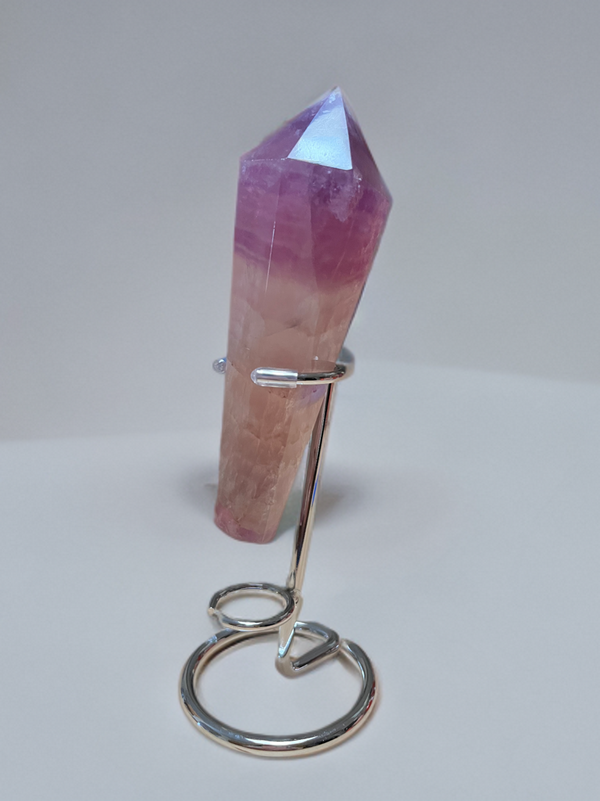Natural Magenta Fluorite Scepter w Stand