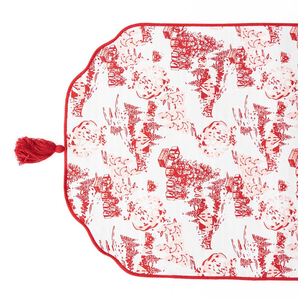 8 Oak Lane - Santa Toile Reversible Table Runner