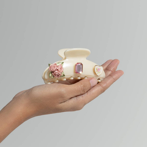 KITSCH - KitschPop™️Curved Claw Clip 7pc Set Vintage- Pearlized Cream