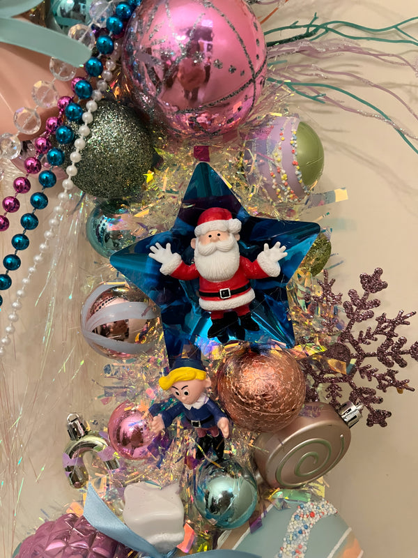 Handmade Wreath-Vintage Style Rudolph the Red Nosed Reindeer