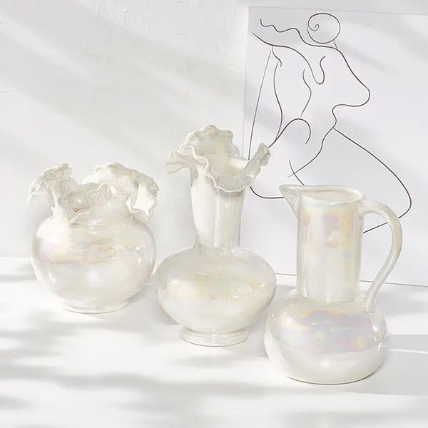 Luxury Iris Vases-Handmade Ceramic Iridescent Glaze