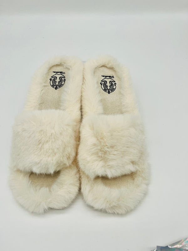 Faux Rabbit Fur-Indoor/Outdoor Slides