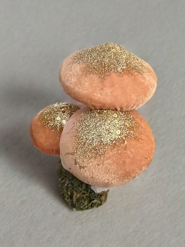 Mushroom Trio Sitter-Velvet Pink and Gold