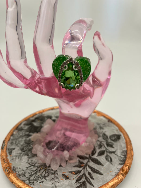 Green-Resin Charm Rings