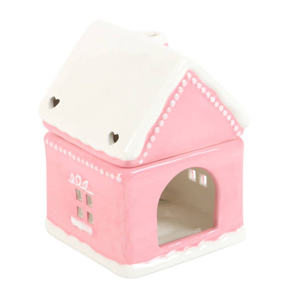 Pink Gingerbread House Christmas Oil Burner