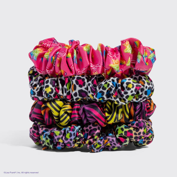 KITSCH - Lisa Frank x Kitsch Ruched Satin Scrunchies in Rainbow Leopard