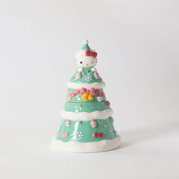 Hello Kitty Holiday Tree Cookie Jar-Blue Sky Clayworks