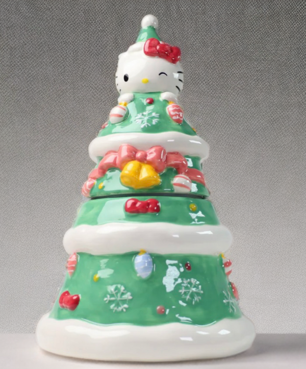 Hello Kitty Holiday Tree Cookie Jar-Blue Sky Clayworks