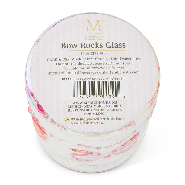 Ribbon Rock Glass - Clear Irid.