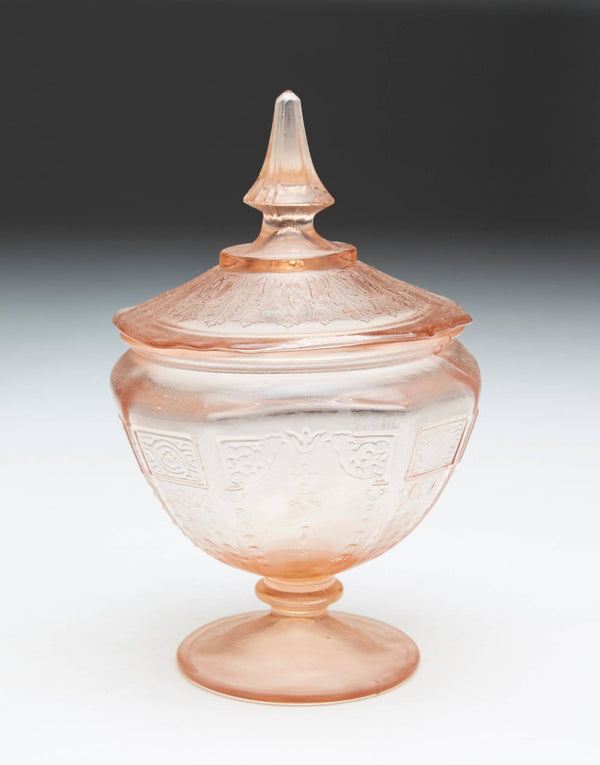 Covered Candy Jar, Pink