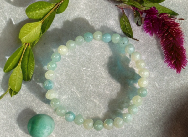 Natural Amazonite 6mm 7.5” Crystal Bracelet