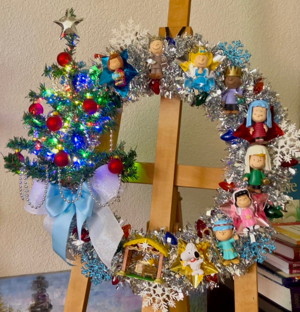 Handmade Wreath-Vintage Style Charlie Brown Christmas