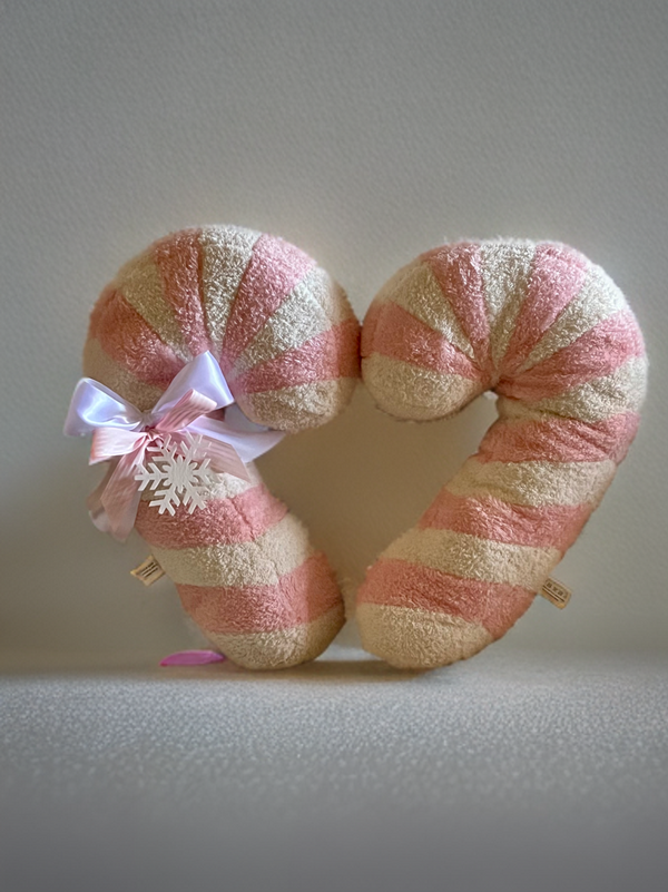 PINK Candy Cane Throw Pillows