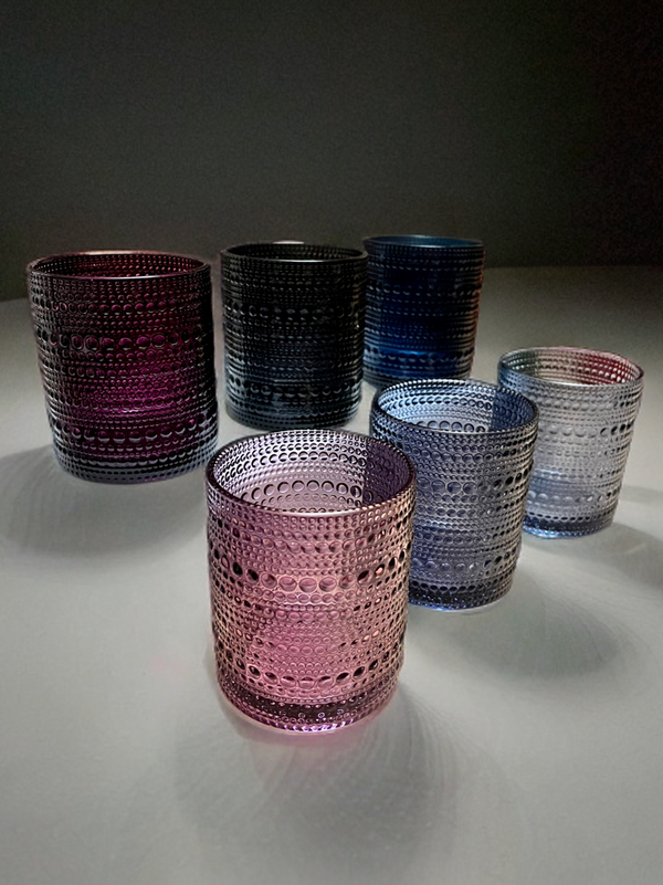 Hobnail Drinking Glasses, Purple Shades, 10 OZ