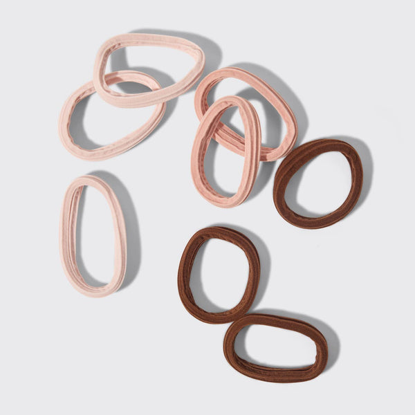 KITSCH - Recycled Seamless Hair Elastics 8pc Set- Rosewood