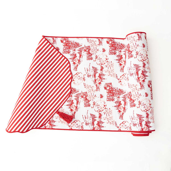8 Oak Lane - Santa Toile Reversible Table Runner