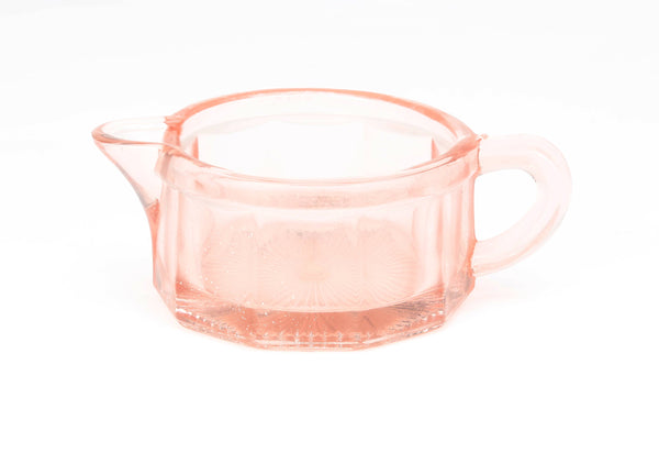 Depression Glass Style Serving Dish w/ Handle, Pink