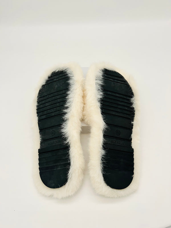 Faux Rabbit Fur-Indoor/Outdoor Slides