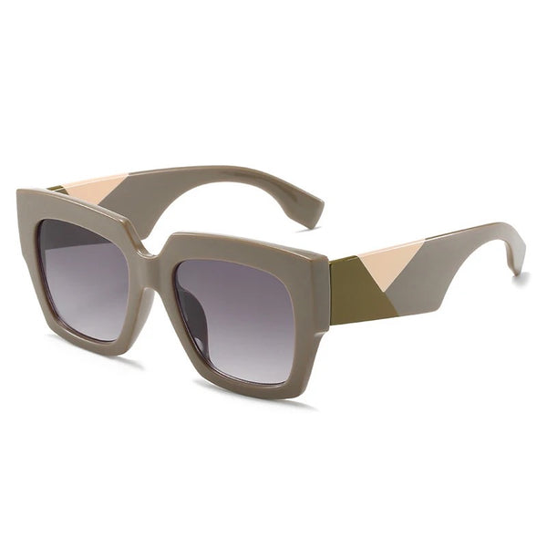 Sunglasses-Oversized Square Retro 80s Colorblock