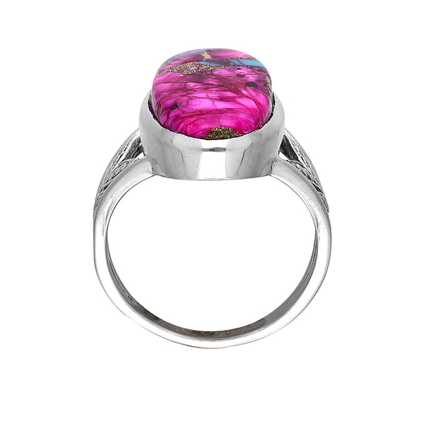 Tiramisu - 925 Silver Aurora Grove Pink Mohave Turquoise Ring