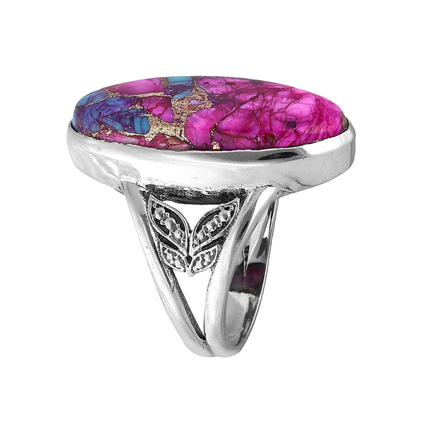 Tiramisu - 925 Silver Aurora Grove Pink Mohave Turquoise Ring