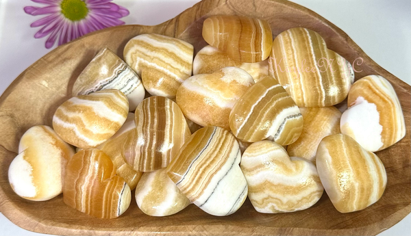 Natural Orange Banded Calcite-Heart Healing Energy